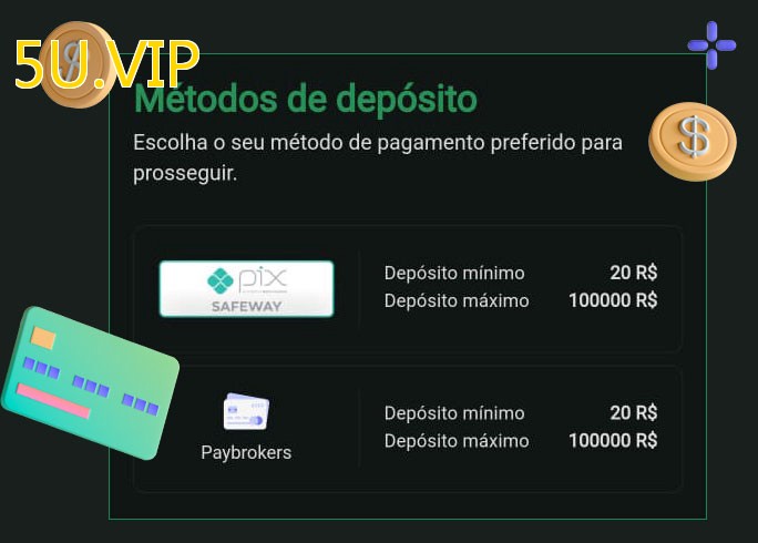 O cassino 5U.VIPbet oferece uma grande variedade de métodos de pagamento